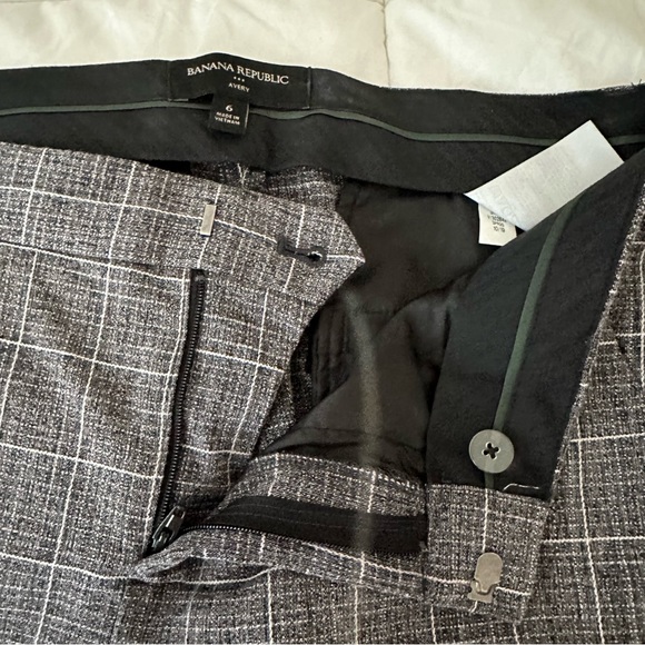 Banana Republic grey check Avery fit pants, size 6 - Picture 6 of 8
